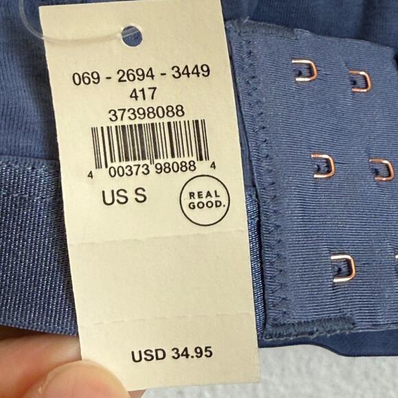 NWT AERIE Square Neck Strappy Lace Up Unlined Adjustable Bra in Slate Blue - Picture 7 of 7